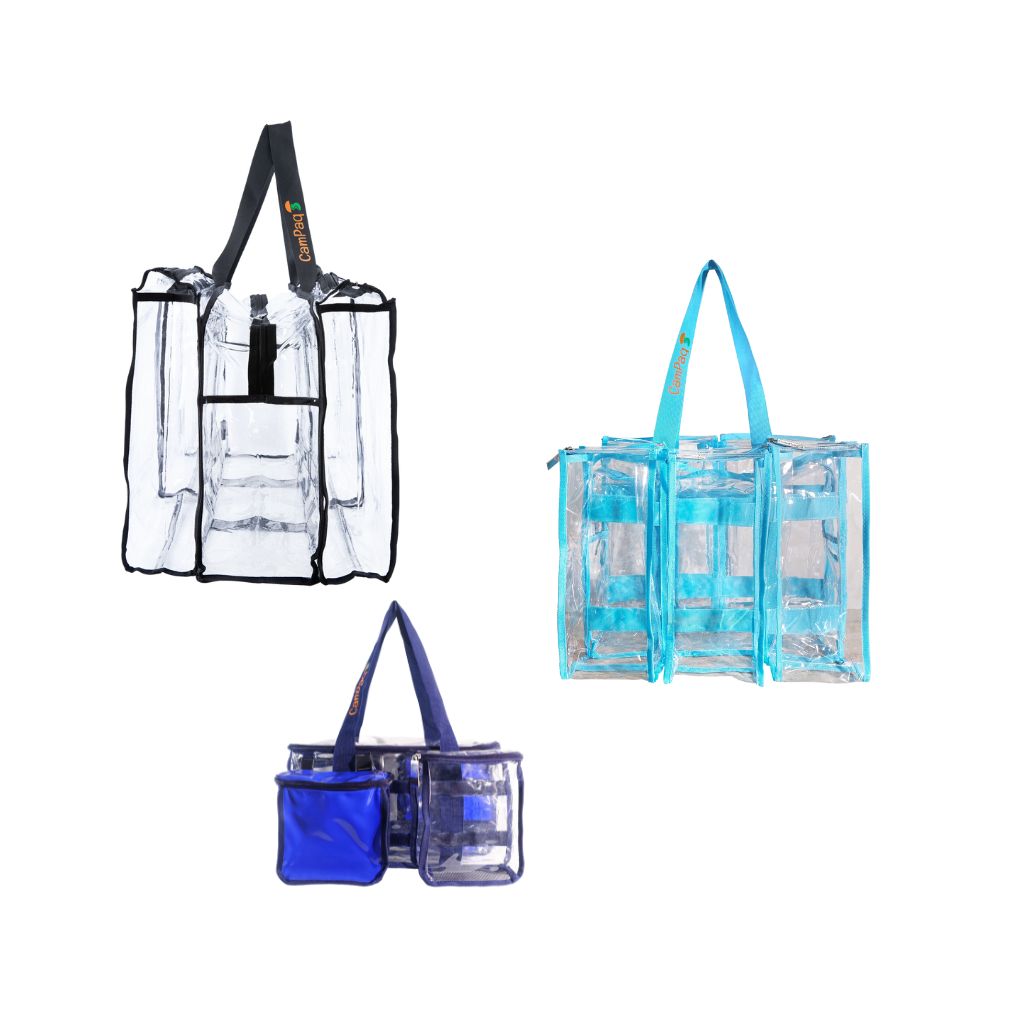 2-Pack Clear Transparent Tote Bag PVC w/Zipper Stadium Approved Should  Handbag