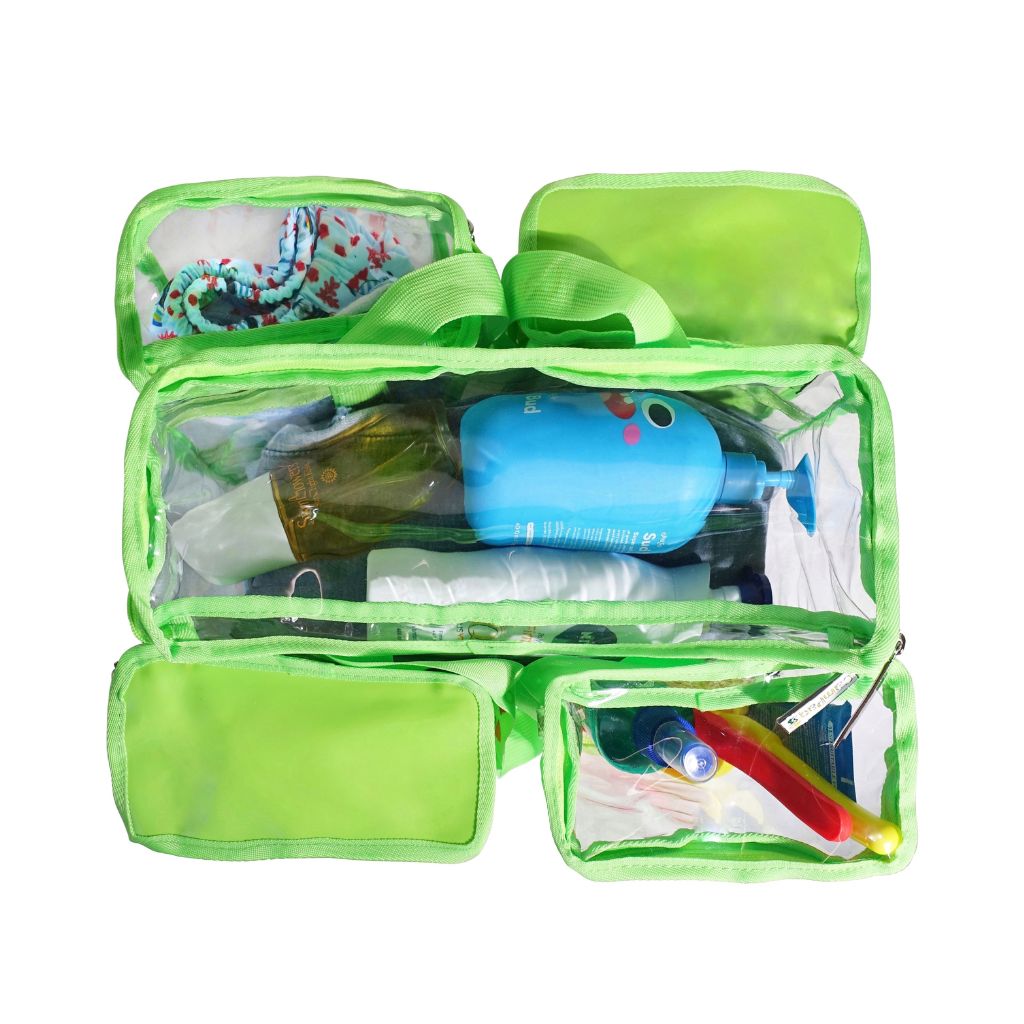 Shower and Toiletry Bag - Clear PVC with Long Handle and 5 Pockets - CamPaq